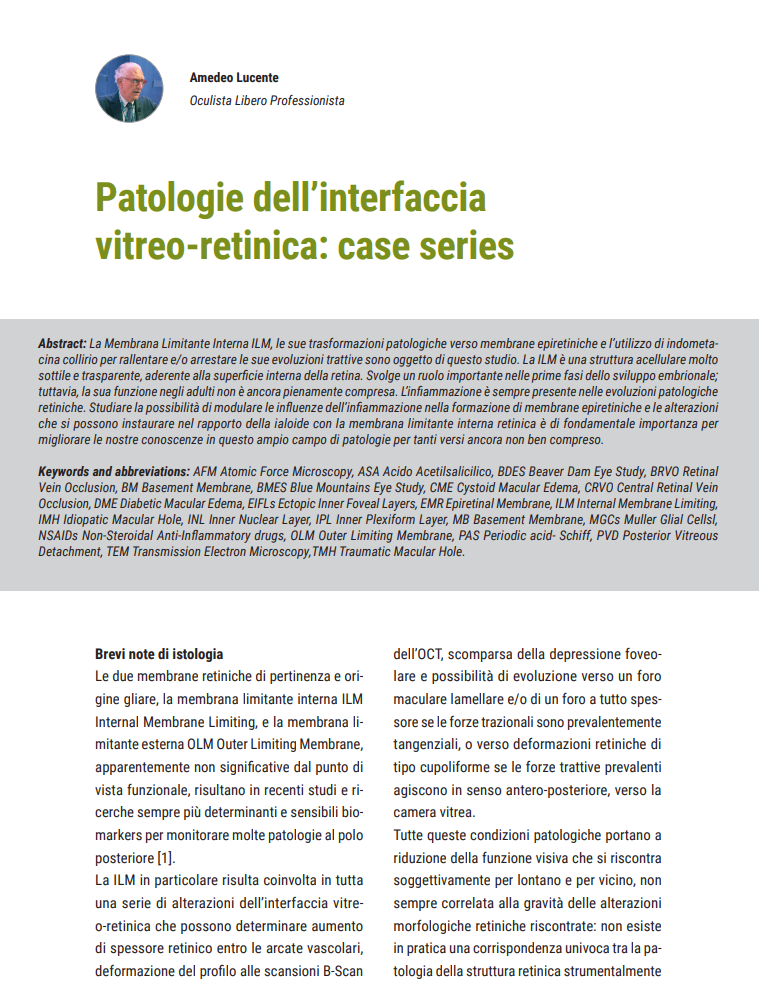 Patologie dell'interfaccia vitreo-retinica